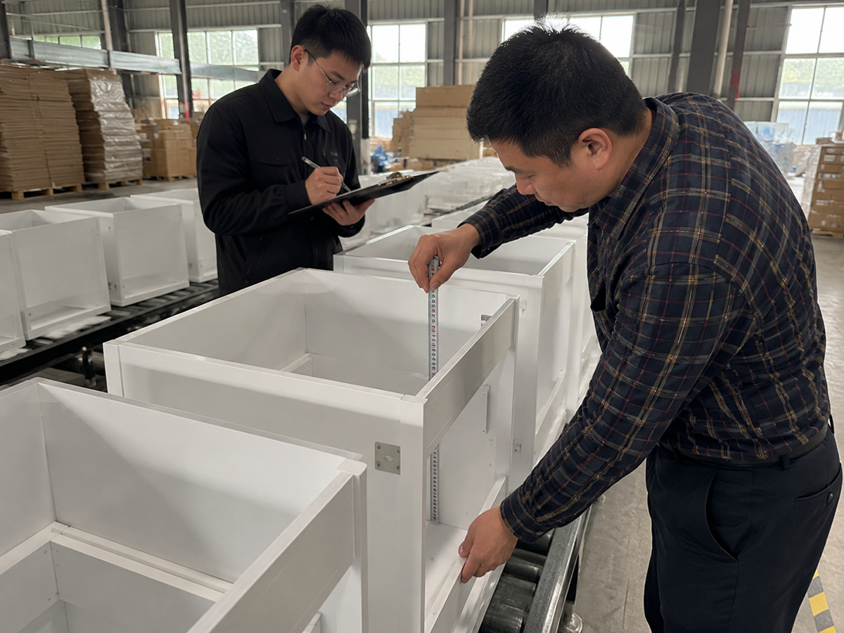 Bathroom vanity quality control inspection process
