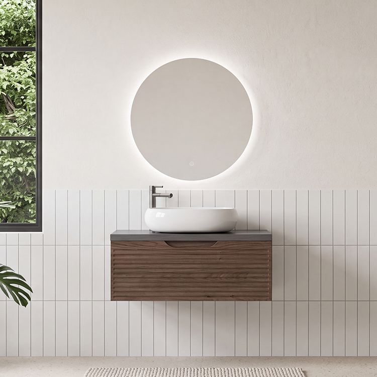 Fluted Oak Bathroom Vanity