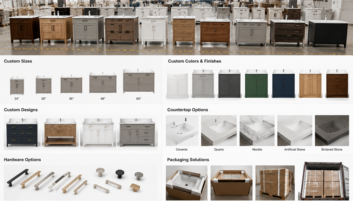 Custom OEM bathroom vanity manufacturing solutions