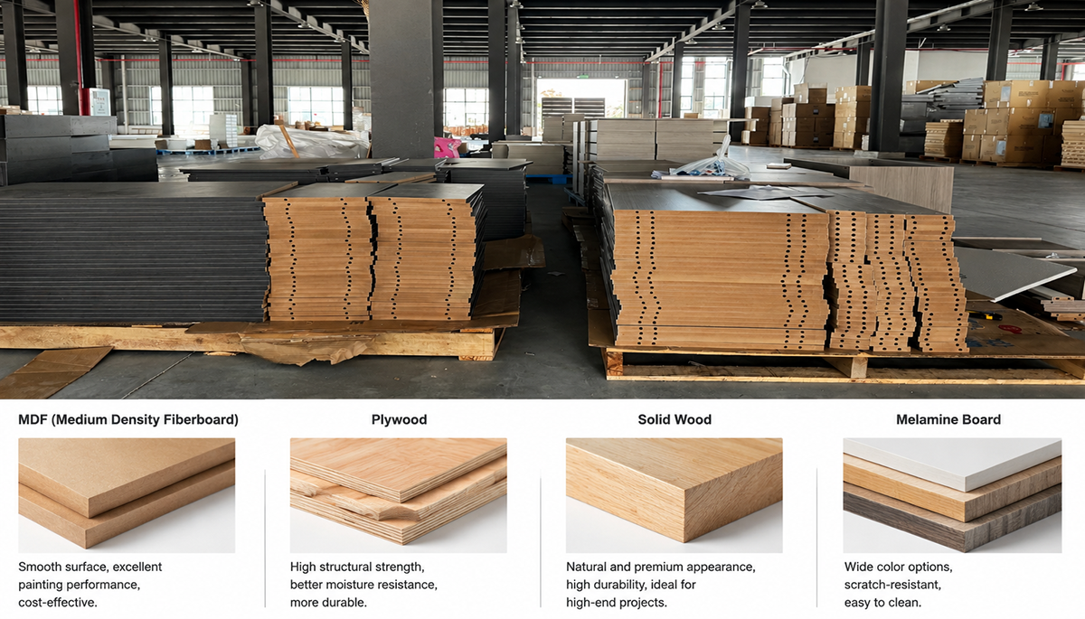 Bathroom vanity materials and raw material warehouse