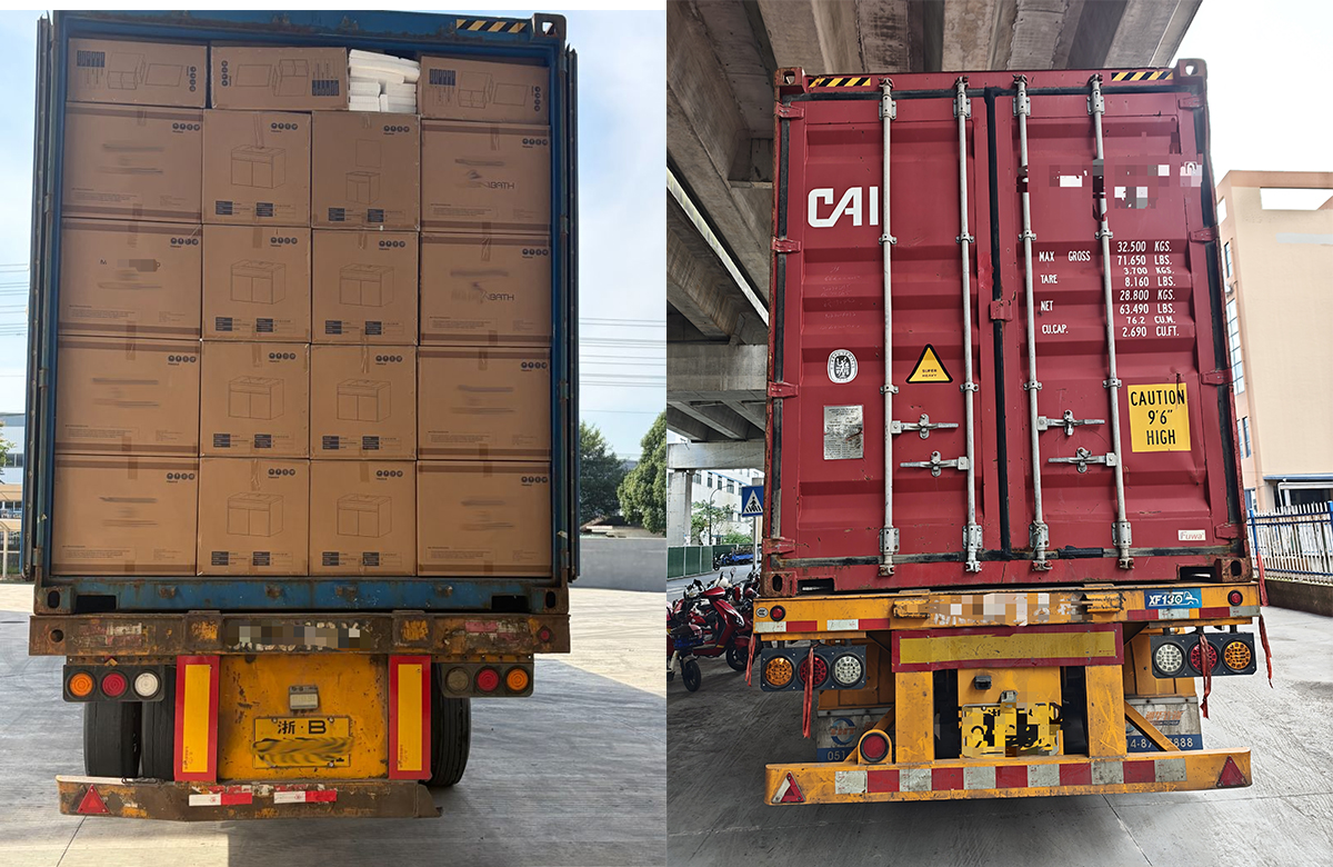 Bathroom vanity export packaging and container loading