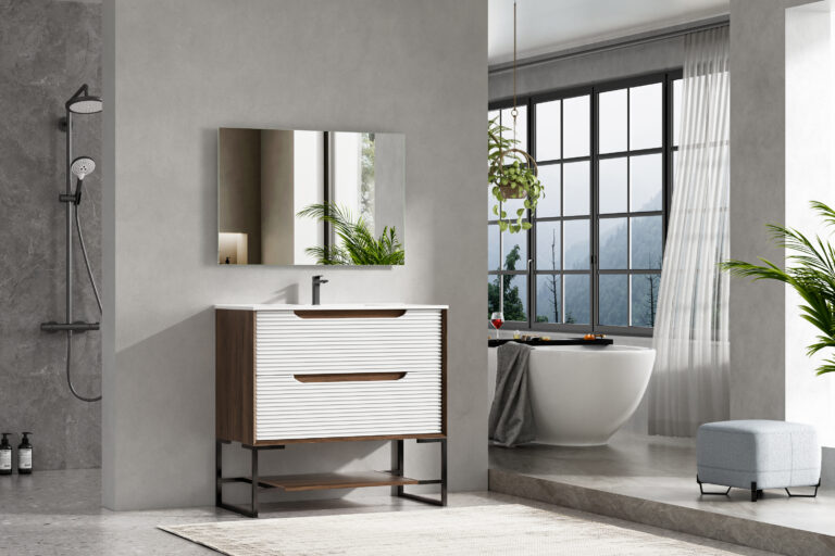 Fluted Freestanding Bathroom Vanity