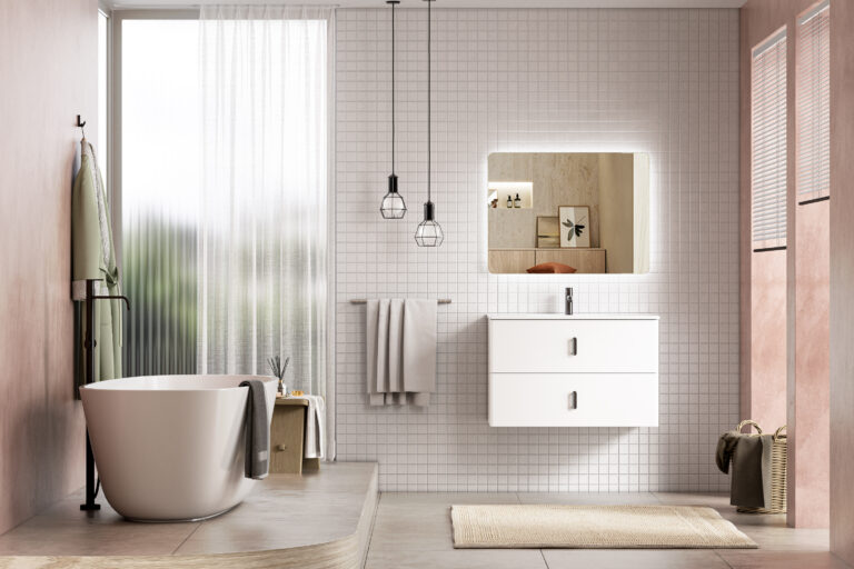 Modern White Wall Mounted Bathroom Vanity