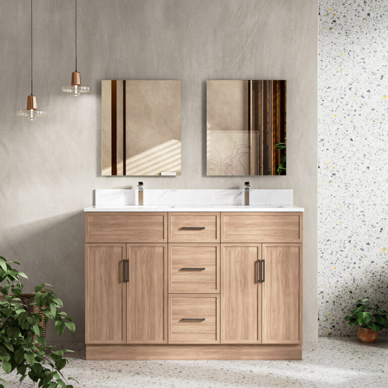 Large Oak Freestanding Bathroom Vanity