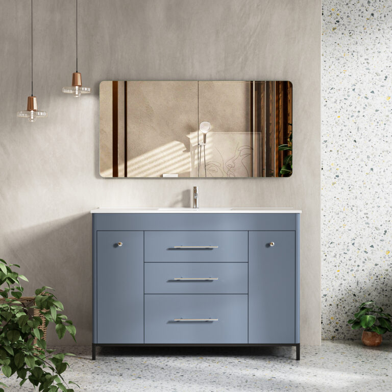Grey Blue Freestanding Bathroom Vanity