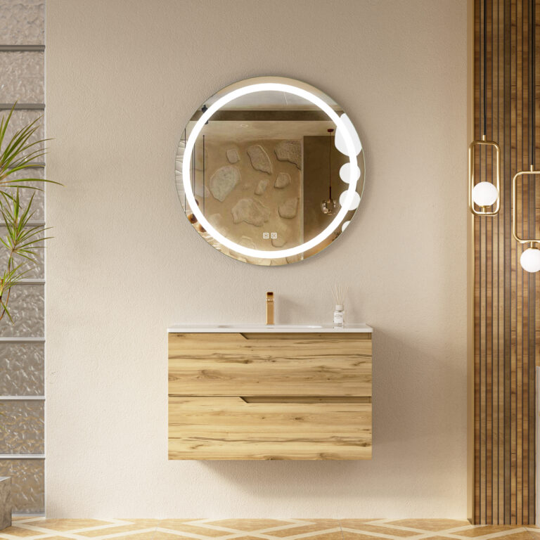 Natural Oak Floating Bathroom Vanity