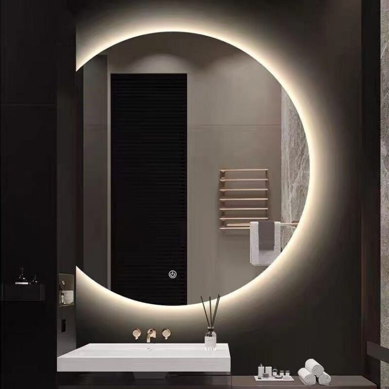 irregular round LED bathroom mirror