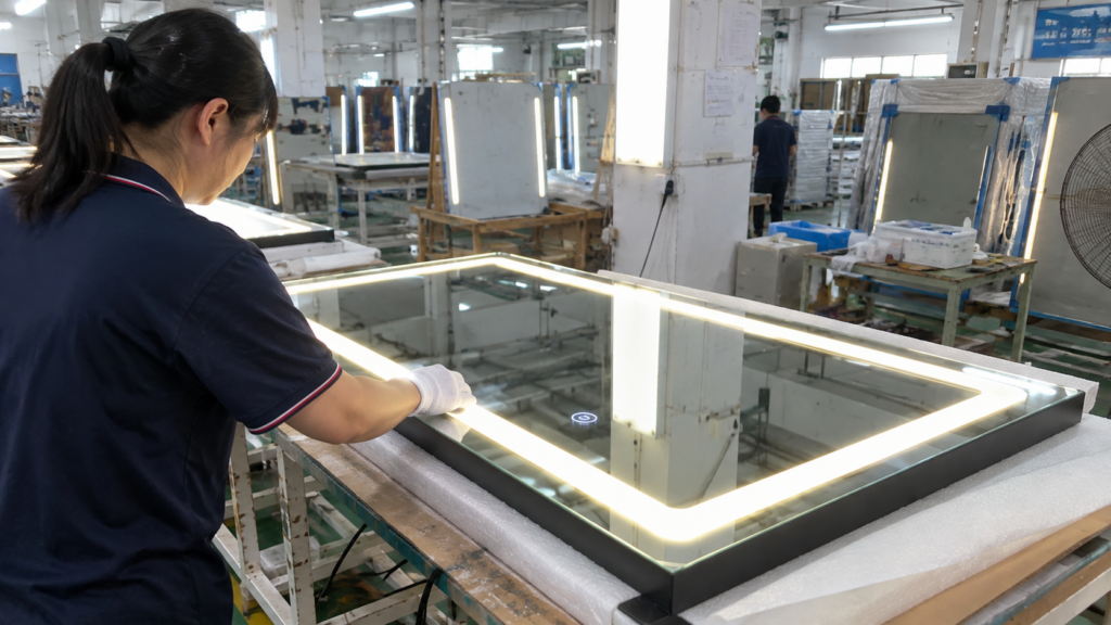 LED bathroom mirror quality inspection for wholesale orders