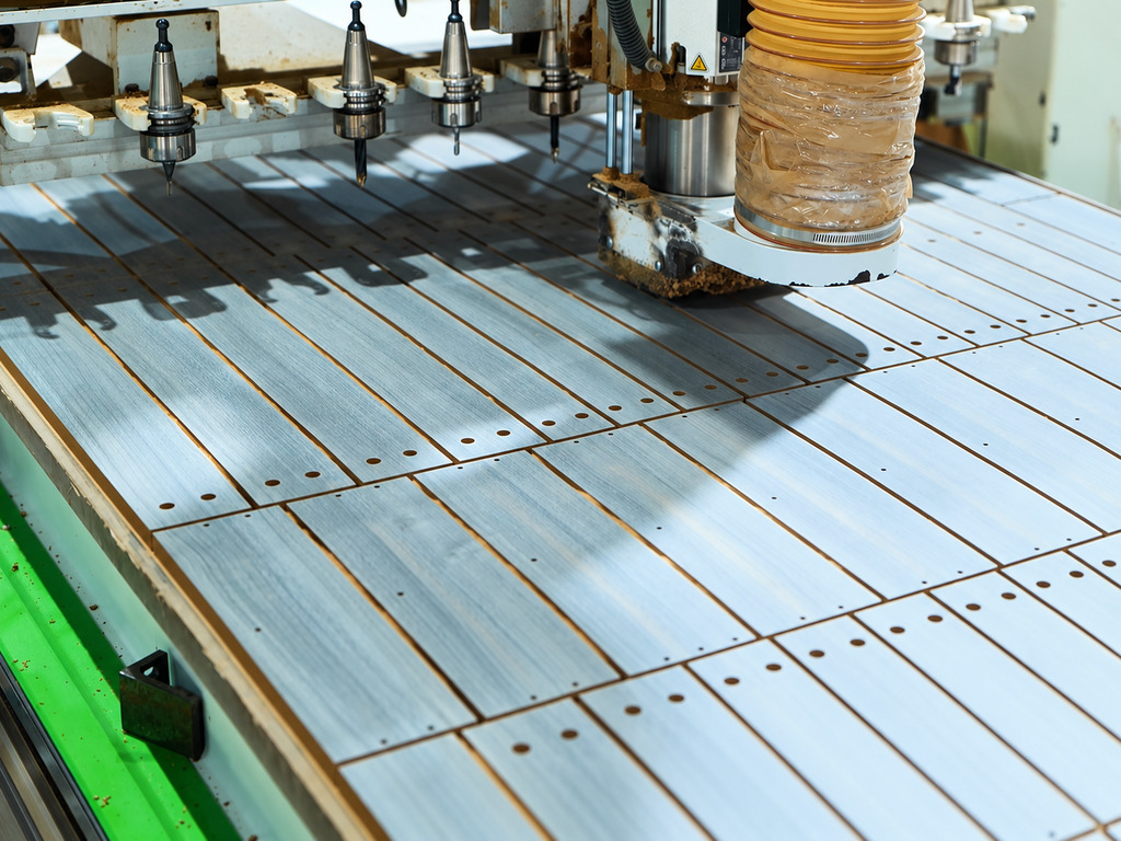 Bathroom cabinet panel cutting process
